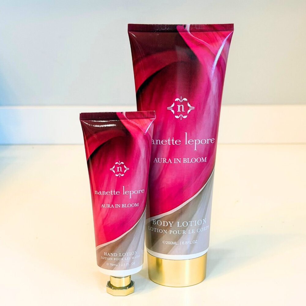 Lot Nanette Lepore Aura in Bloom perfumed Body & Hand Cream Lotion 6.8oz 2.5oz